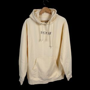 Taylor Swift The Eras Tour Hoodie Womens Large Cream Ivory Fleece Lined Pullover